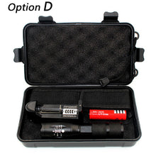 LED flashlight Tactical Flashlight 5000 Lumens  Zoomable 5 Modes Aluminum LED Torch Flashlight