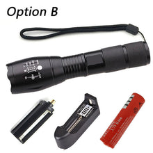 LED flashlight Tactical Flashlight 5000 Lumens  Zoomable 5 Modes Aluminum LED Torch Flashlight